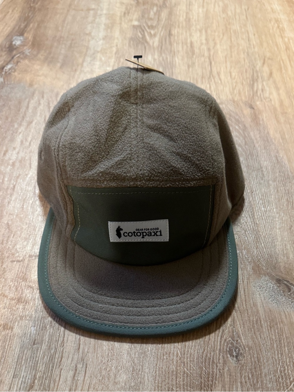 cotopaxi Olive Green Fleece 5-Panel Cap with Dark Green Patch